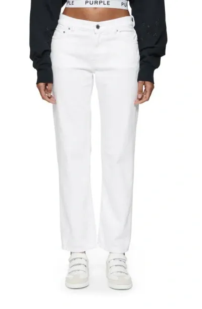 Purple Brand Ankle Slim Straight Leg Pants In White