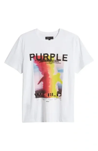 Purple Brand Clean Jersey Graphic T-shirt In White