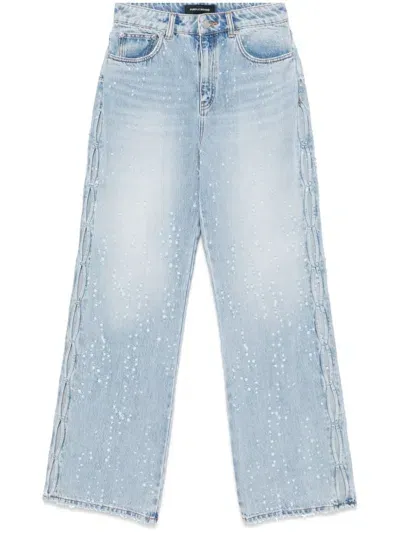 Purple Brand Cut-out Wide-leg Jeans In Blue