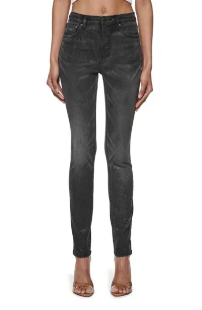 Purple Brand Glitter Skinny Jeans In Black