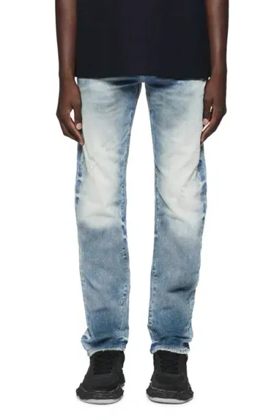 Purple Brand Icon Distressed Straight Leg Jeans In Light Indigo