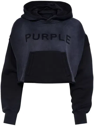 Purple Brand Logo-print Hoodie In Black