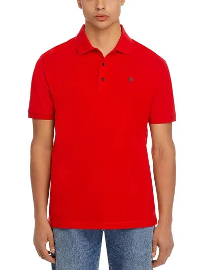 Purple Brand Monogram-print Polo Shirt In Red