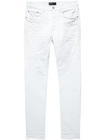 Purple Brand Quilted-pockets Low-rise Jeans In White