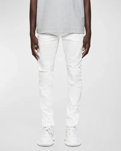 Purple Men's Destroyed Skinny Jeans In White