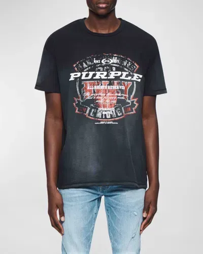 Purple Men's Inside-out Textured T-shirt In Black