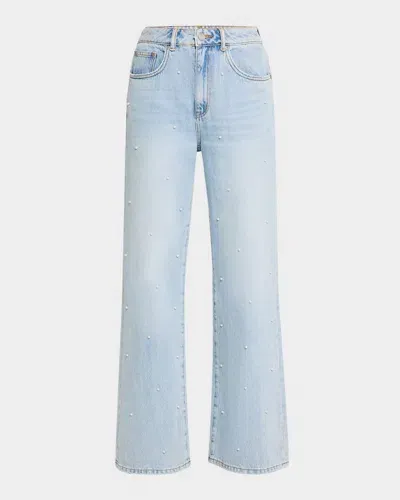 Purple Pearl Wide-leg Jeans In Lt Indigo