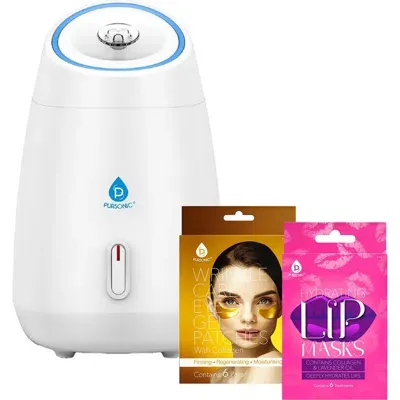 Pursonic Deluxe Facial Steamer With 6 Soothing Eye Masks & 6 Nourishing Lip Masks In Multicolor