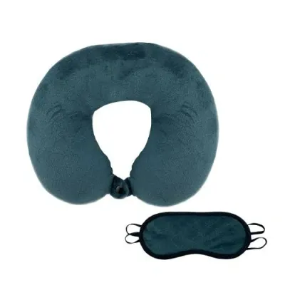 Pursonic Memory Foam Travel Pillow With Sleep Mask In Burgundy