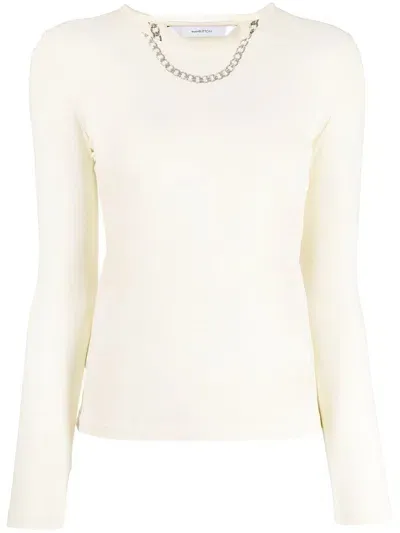 Pushbutton Long-sleeve Top In Yellow