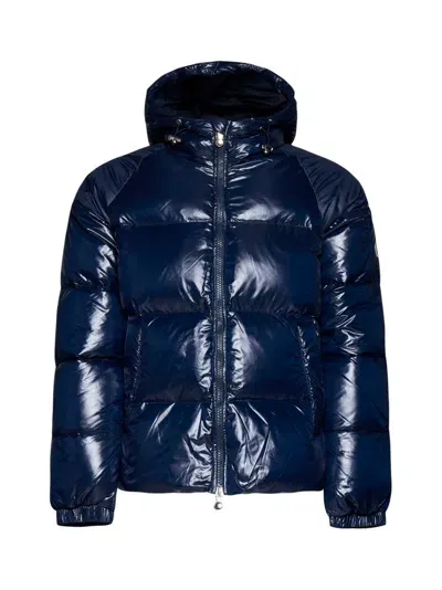 Pyrenex Logo-patch Quilted Puffer Jacket In Blue