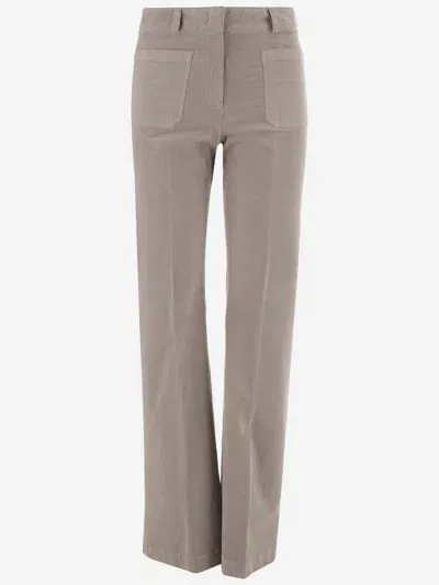 Ql2 Stretch Cotton Velvet Pants In Beige