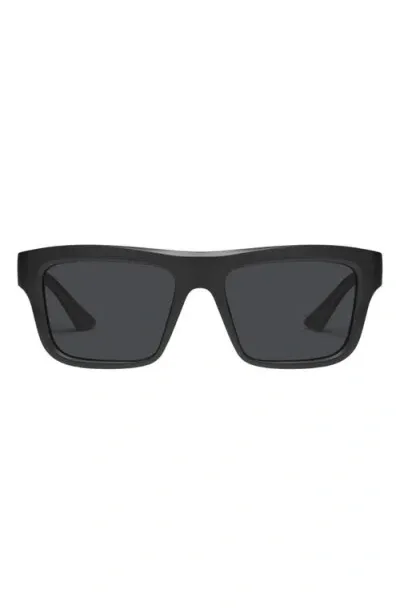 Quay Dealer's Choice 41mm Polarized Square Sunglasses In Matte Black/polarized