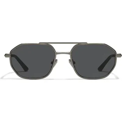 Quay Australia En Route 57mm Aviator Sunglasses In Gunmetal/smoke