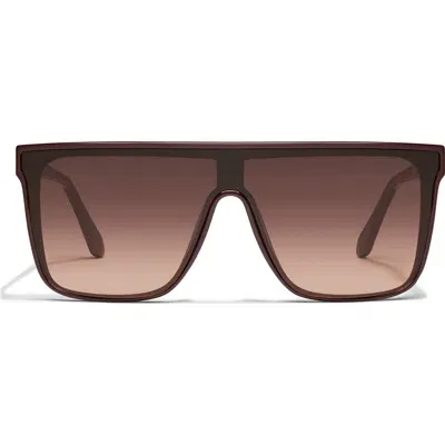 Quay Australia Nightfall 49mm Gradient Shield Sunglasses In Espresso/brown Fawn