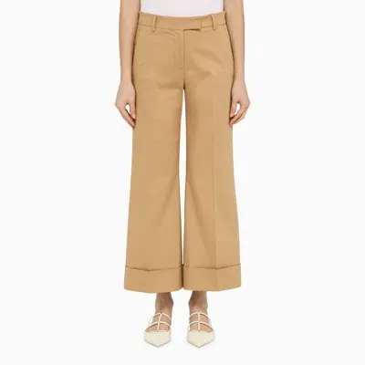 Quelledue Desert-coloured Cotton Trousers In Neutrals