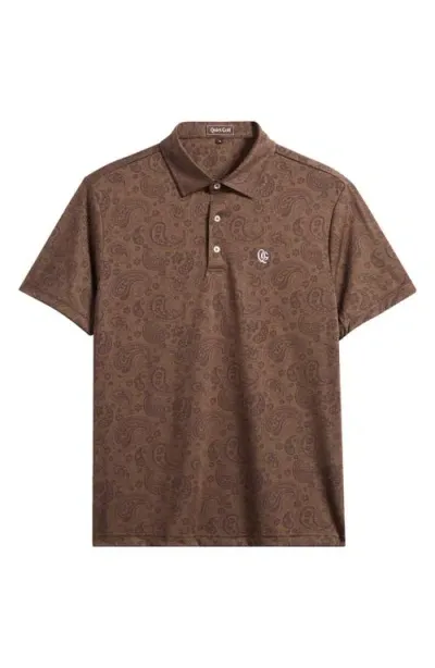 Quiet Golf Paisley Print Polo In Brown