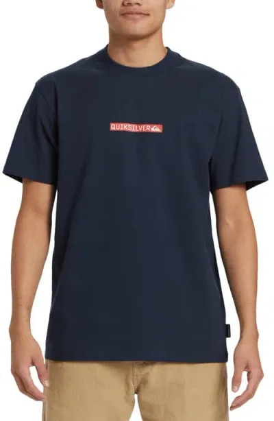 Quiksilver Clicker Logo Organic Cotton Graphic T-shirt In Navy