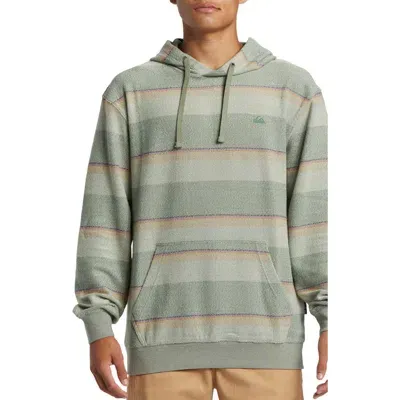 Quiksilver Great Otway Stripe Hoodie In Sea Spray Slub Chambray