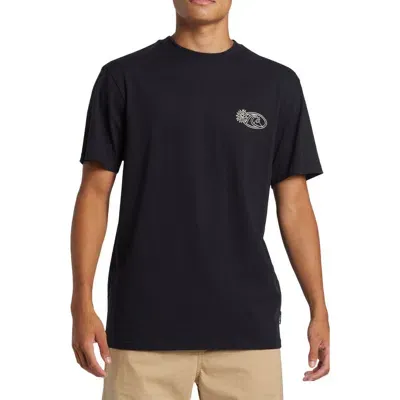 Quiksilver Right Point Organic Cotton Graphic T-shirt In True Black