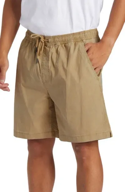 Quiksilver Taxer Stretch Drawstring Shorts In Khaki