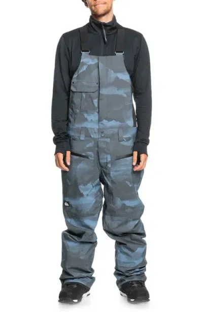 Quiksilver Utility Waterproof Snow Bibs In Mountain Spray Flint Stone