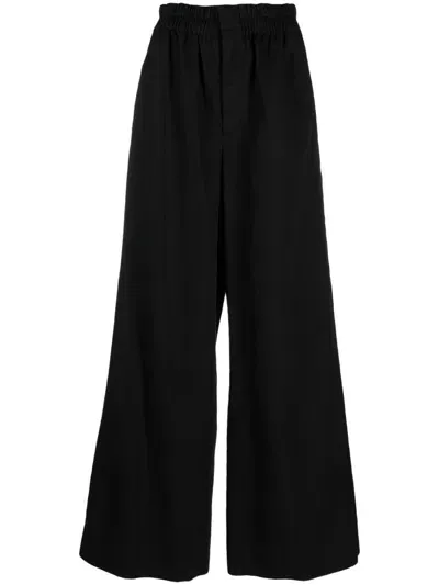 Quira High-rise Wide-leg Trousers In Black