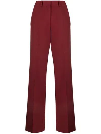 Quira Straight-leg Wool Trousers In Red