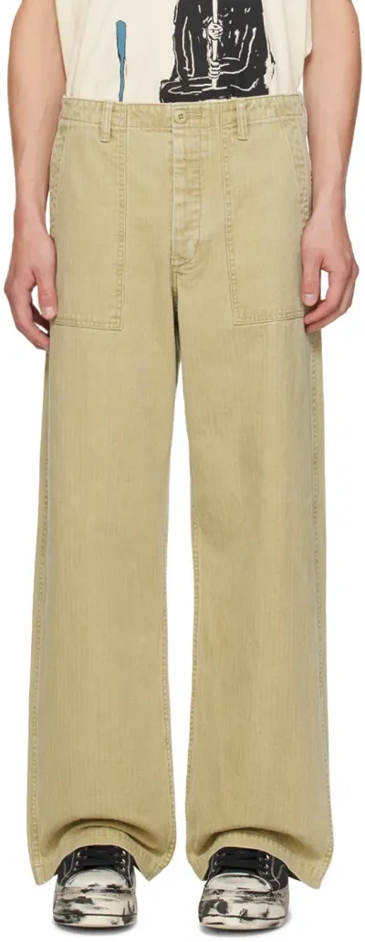 R13 Beige Utility Trousers