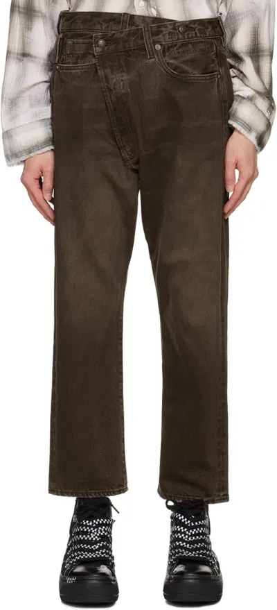 R13 Brown Crossover Jeans In V Chocolate Brown