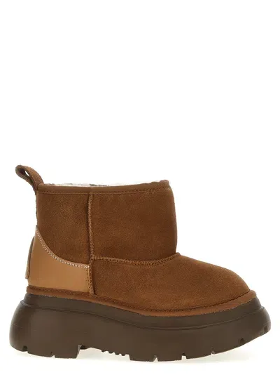 R13 Platform Suede Ankle Boots In Light Brown