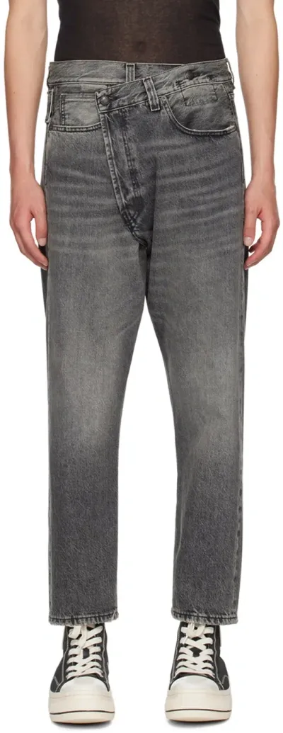 R13 Ssense Exclusive Gray Crossover Jeans In Leyton Black