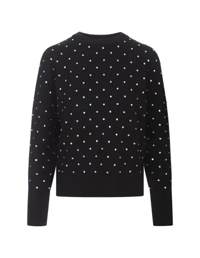 Rabanne Black Pullover With Crystals All-over