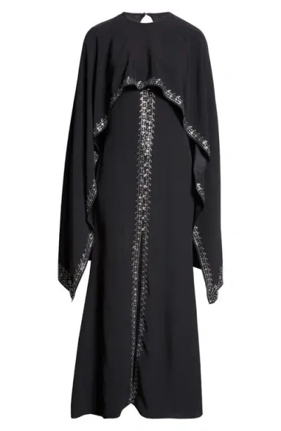 Rabanne Embellished Cape Dress In Black