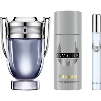 Rabanne Invictus Eau De Toilette 3-piece Gift Set $188 Value In No Color