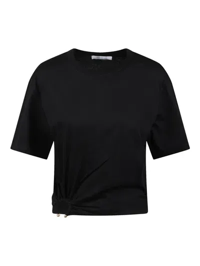 Rabanne Jersey T-shirt With Piercings In Black