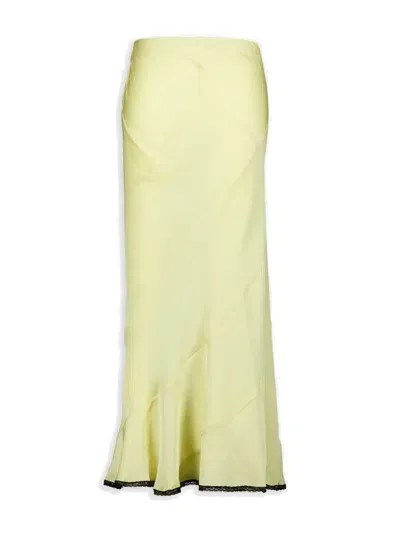 Rabanne Paco  Flared Maxi Skirt In Yellow