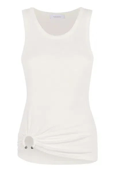 Rabanne Paco  Signature Piercing Tank Top In White