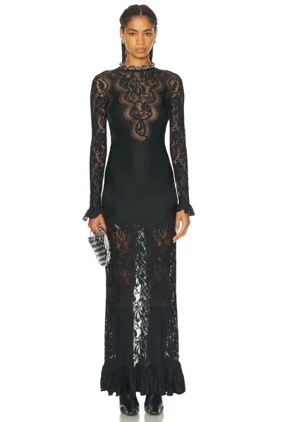 Rabanne Robe Long Dress In Black