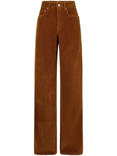 Rabanne Wide-leg Corduroy Trousers In Brown