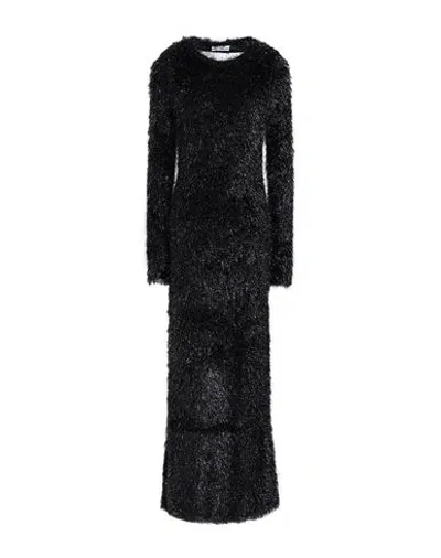 Rabanne Cutout Tinsel Knitted Midi Dress In Black