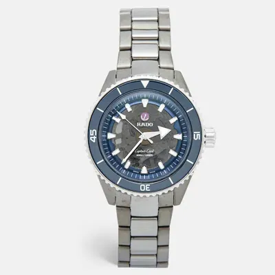 Pre-owned Rado Blue Plasma High-tech Ceramic Titanium Stainless Steel Captain Cook R32128202 Men's Wristwatch 43 Mm In Grey