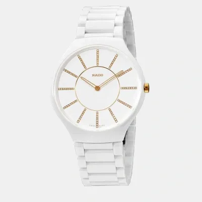 Pre-owned Rado White Ceramic Watch 39 Mm