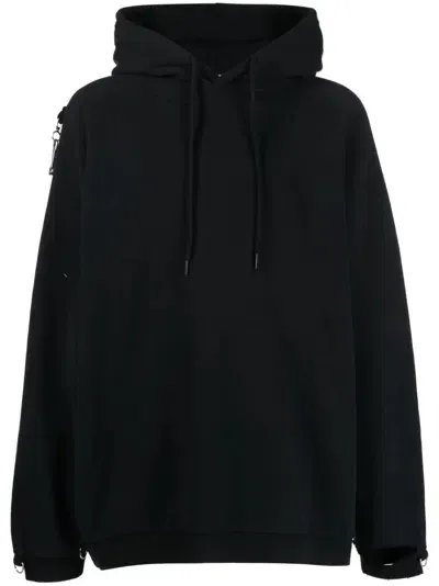 Raf Simons Black Cut-out Cotton Hoodie