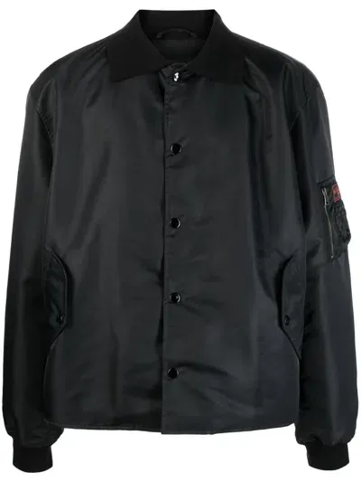 Raf Simons Collared Bomber Jacket In Black