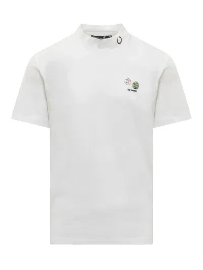 Raf Simons Fred Perry Turtleneck T-shirt With Pin In White