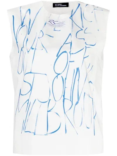 Raf Simons Graphic-print Tank Top In White