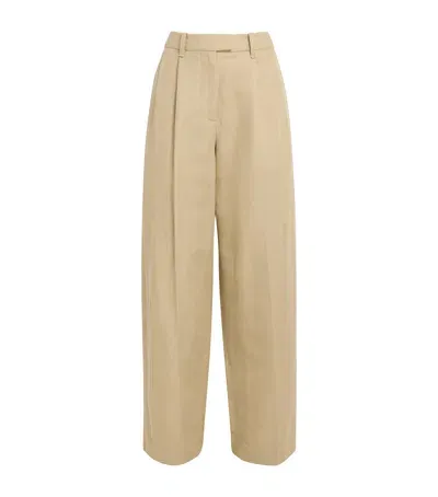 Rag & Bone Cotton-linen Newman Trousers In Beige