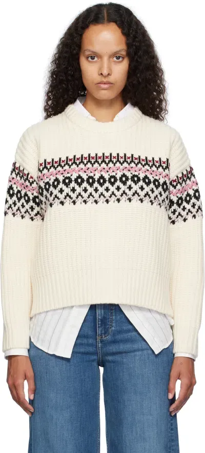 Rag & Bone Off-white Leigh Fair Isle Sweater In Ivory