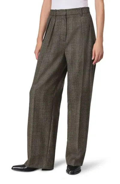 Rag & Bone Francine Plaid Virgin Wool Pants In Brownplaid